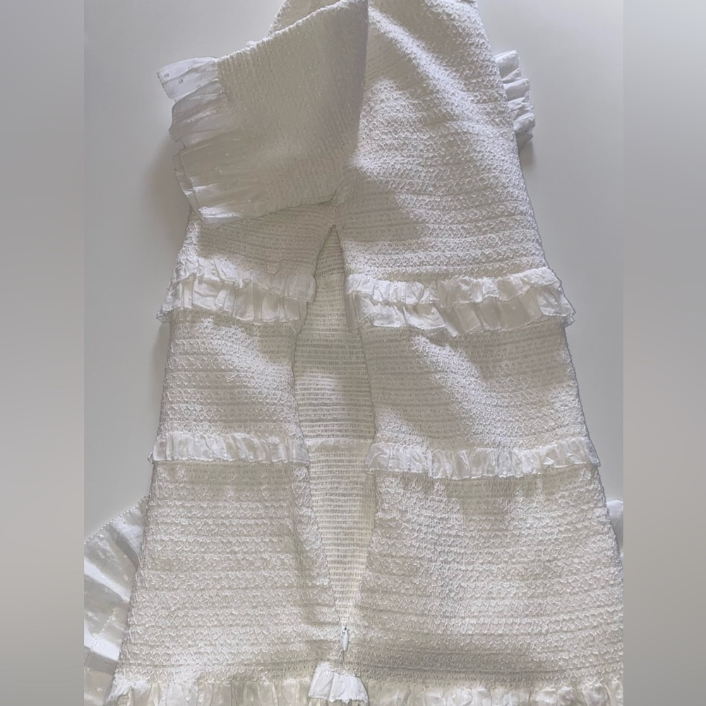 LoveShackFancy White Ruffle Mini Dress - Picture 4 of 9